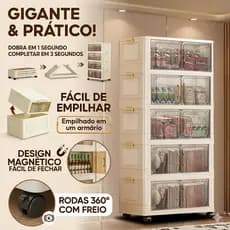 🔥Caixa Organizadora armário organizador multiuso Empilhavel com Porta organizador guarda roupa empilhavel 40/50/60cm