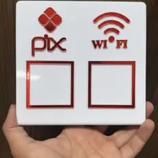 Placa Display Pix Mesa Balcão Wi-Fi QR Code