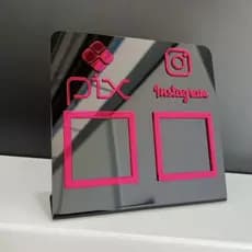 Placa Pix Display Mesa Balcão PIX Instagram Interativo