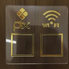 Placa Display Pix Mesa Balcão Wi-Fi QR Code