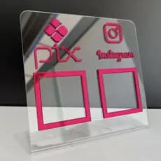 Placa Pix Display Mesa Balcão PIX Instagram Interativo