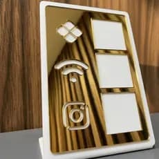 Placa Pix Display Balcão Acrílico WiFi e Instagram