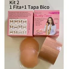 KIT 2 Conjunto Sutiã 1Levanta Peito Fita E 1 Par De Tapa Bico Invisível a Prova de Água Resistente ao Suor