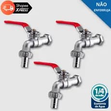Torneira Para Tanque Quintal Jardim Esfera Metálica 1/2 Polegada 1/4 volta