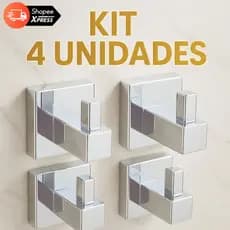 Cabide Cromado de Banheiro Suporte Gancho Inox Porta Toalhas de Metal