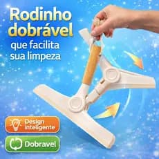 Rodo de Pia Dobrável com Cabo de Bambu Rodinho Off White Bege