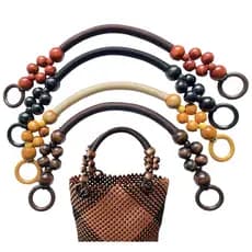 Acessórios para Bolsas com Alça de Madeira, Alça de Bolsa Vintage, Alça Curta, Acessórios para Bolsas de Rattan Feitos à