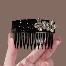 Pente de cabelo floral com detalhes de diamante, grampo de cabelo requintado, presilha de cabelo para uso diário, ferram