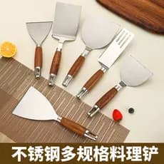 Espátula de cozinha, espátula para teppanyaki, espátula para fritura em aço inoxidável 430, ferramenta comercial resiste
