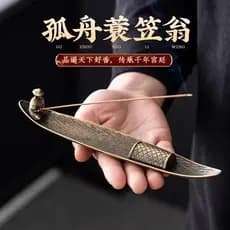 Suporte de incenso criativo em estilo chinês de pescador para uso doméstico, queimador de incenso de agarwood para ambie