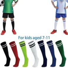 1 Par de Meias de Futebol Juvenis - Meias Altas para Esportes, Futebol, Escola e Equipes Infantis - Absorventes de Suor,