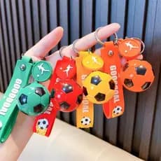 Chaveiro de Futebol em PVC para Fãs, Pingente de Futebol em Borracha Macia, Acessórios para Chaveiro, Decoração de Bolsa