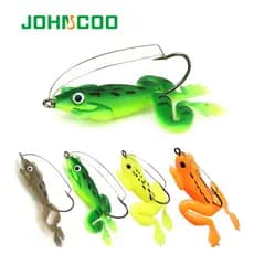 JOHNCOO 4 peças Iscas de Pesca Tipo Sapo 6cm 5g Isca Artificial de Pesca Isca Flutuante para Lúcio e Peixe-Cabeça-de-Cob