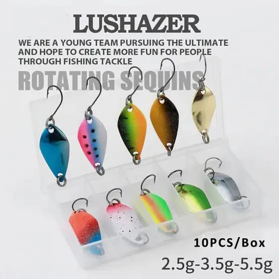 Kit de Pesca 2.5g/3.5g/5g, Conjunto de Iscas Artificiais Jig Spoon, Isca de Metal Duro, Spinner Wobbler, Isca Spoon para