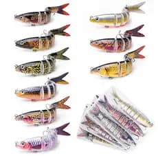 3PCS/Caixa Isca de Pesca Multiarticulada 13,5cm/19g Afundamento Lento Biónica Isca Segmentada em 8 Partes Equipamento de