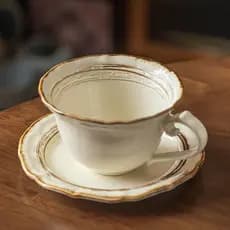 Conjunto de Xícara e Pires de Café Vintage, Cerâmica, Estilo Japonês, para Café da Manhã, Xícara de Água para Escritório
