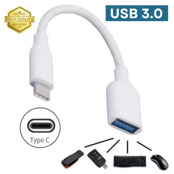 Cabo Adaptador Tipo-C 3.0 USB-C Femea Otg Para Pendrive Celular Tablet Mouse Macbook