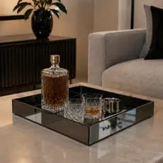 Bandeja Espelhada Decorativa Retangular  Dubai De Mesa Para Sala Jantar Bebidas Bar