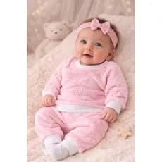 👉 Saída Maternidade Bebê Menina Rosa Plush Macio RN | Conforto e Estilo Luxo
