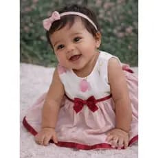 👉 Vestido Bebê Luxo Princesinha | Roupa Delicada RN a 3 Meses + Tecido Macio Premium
