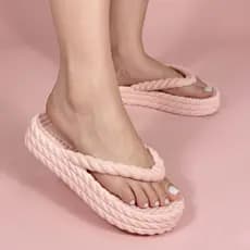 Chinelo Nuvem Feminino 3 Tranças Plataforma Ortopédico Confortável Sandália Praia Piscina