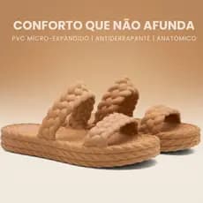 Sandália Rasteira Verão Nuvem Papete Flatform Birken Tiras Tranças