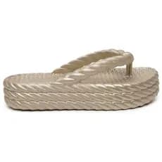 Chinelo Feminino Metalizado Nuvem Tamanco Anabela Trança Sandália Papete Praia Piscina Antiderrapante