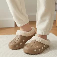 Babuche Forrado Feminino Pelinhos Pelúcia Sherpa Quentinho Inverno Frio Macio