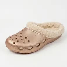 Pantufa Babuche Feminina Forrada Pelinho Sherpa Rose Gold Inverno Antiderrapante Confortável Frio