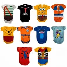 Body Bebe Infantil Temático Personagens Mesversário - 100% Algodão menino Escolha o Modelo Body Mesversario