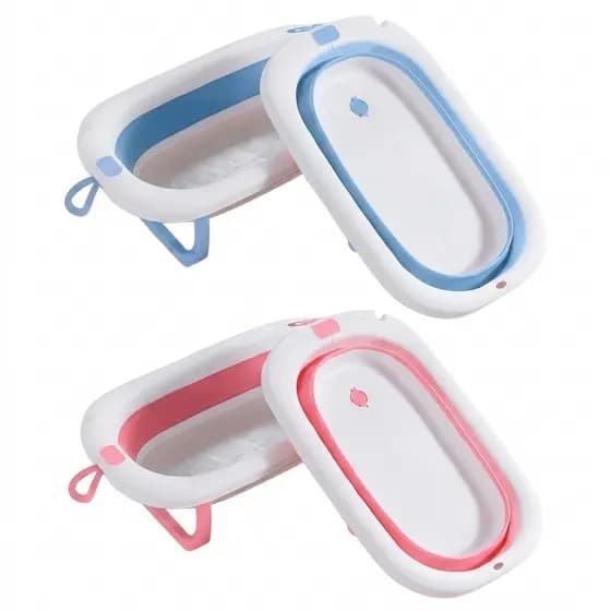 Banheira Retrátil 30L Rosa E Azul Bene Casa 74x45x16cm para Bebê 0-24