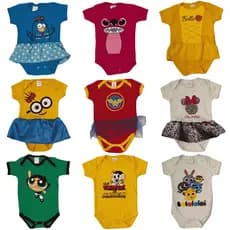 Body Temático Bebê Infantil Menina / Fantasia Mesversário - P M G 100% Algodão Escolha o Modelo Body Mesversario