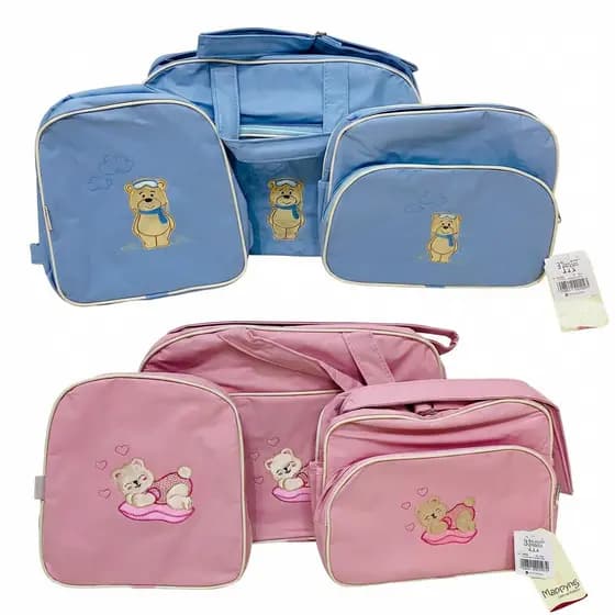 Kit Bolsa Maternidade 3 Peças Mappyng Impermeável – Mochila + Bolsa Grande + Bolsa Pequena para Bebê, Completa