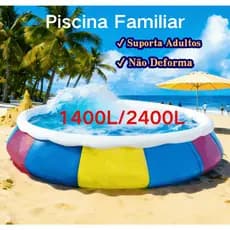 Piscina Inflável Grande 1400L / 2400L PVC Reforçado Piscina Familiar Para Crianças e Adultos Quintal