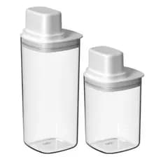 Kit de Potes Herméticos 1,5L e 1L Para Mantimentos com Medidor Ou Quadrado 2 Peças Linha Drop