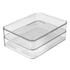 Porta Frios Duplo Transparente Organizador Geladeira Linha Clear Fresh Ou
