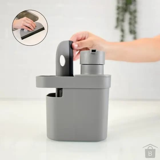 Kit Dispenser Porta Detergente E Esponja Com Rodinho De Pia OU