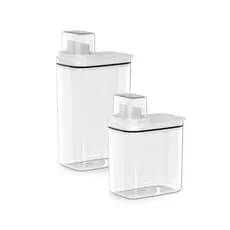 Kit Dispenser 1,5L e 2,3L 2 Peças Organizador de Lavanderia 1,5L e 2,3L Ou
