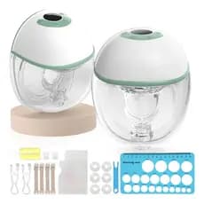 Bomba de Mama Elétrica Dupla 240ml - Vestível Mãos Livres, Invisível, Medidor Eletrônico, Flanges Ajustáveis