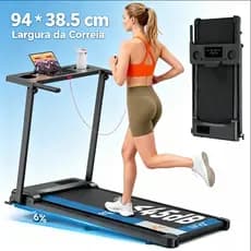 Esteira Dobrável 120kg com Inclinação 3.5° e Painel LED - Velocidade 1-8km/h Chave Segurança, Motor Silencioso, 127-220V