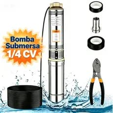 Bomba Submersa Caneta Palito 1/4hp Cabo De7m,70mm 50 L/min