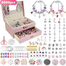 Kit Bijuterias Infantil Miçangas Pulseira Colar 6800 Pçs