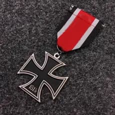 Broche comemorativo da Cruz de Ferro, pingente de medalha de cavaleiro prussiano, acessório de medalha alemã em metal pr