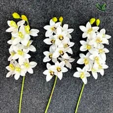 Flor artificial única para decoração de hotéis e auditórios, Phalaenopsis impressa em 3D com 10 cabeças, Cymbidium PG99
