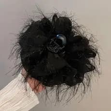 Presilha de cabelo com plumas popular, elegante e etérea, presilha tipo tubarão para penteados femininos, acessório de c