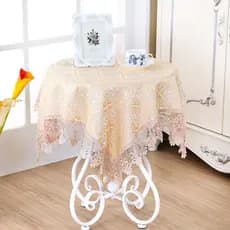 Toalha de mesa solúvel em água, toalha de mesa quadrada de tecido, conjunto de toalhas de mesa estilo pastoral 3D DCVG