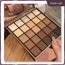 Paleta de sombras | Paleta de sombras de 25 cores, efeito de maquiagem fosco, tons cinza e marrom