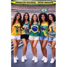 Blusa feminina Regata com estampas e costa em renda