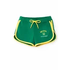 Short feminino bordado Brasil ideal para torcer nos jogos da Copa
