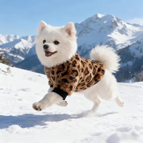 Moletom para Cães, Roupa para Cães com Estampa de Leopardo, Casaco Quente e Macio para Filhotes, Adequado para Uso Diári